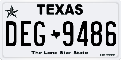TX license plate DEG9486