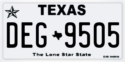 TX license plate DEG9505