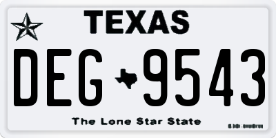 TX license plate DEG9543