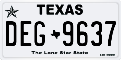 TX license plate DEG9637