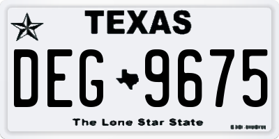 TX license plate DEG9675