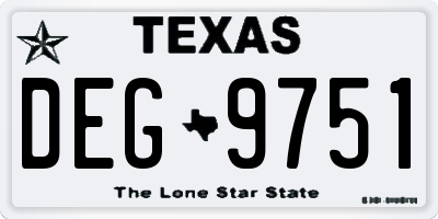 TX license plate DEG9751
