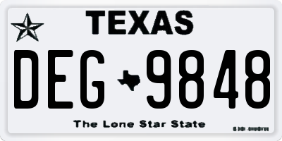 TX license plate DEG9848
