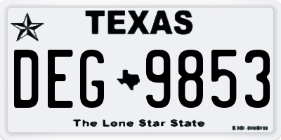TX license plate DEG9853