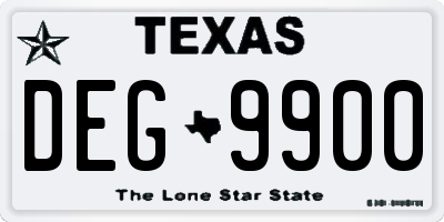 TX license plate DEG9900