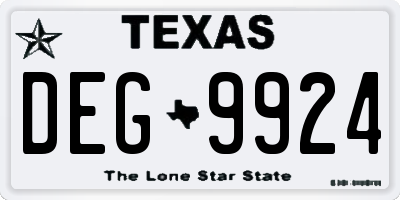 TX license plate DEG9924