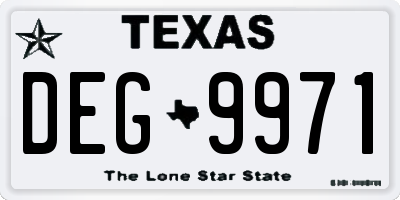 TX license plate DEG9971