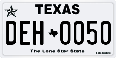 TX license plate DEH0050