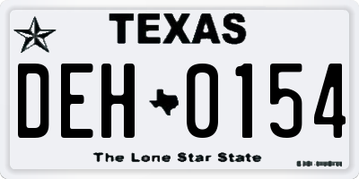 TX license plate DEH0154