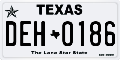 TX license plate DEH0186