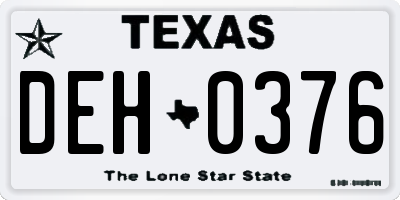 TX license plate DEH0376