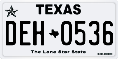 TX license plate DEH0536