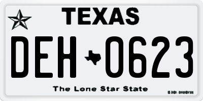 TX license plate DEH0623