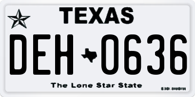 TX license plate DEH0636