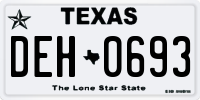TX license plate DEH0693