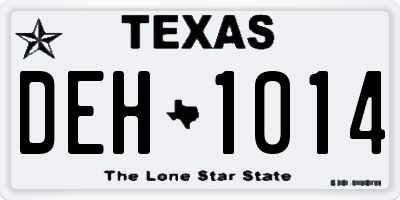 TX license plate DEH1014