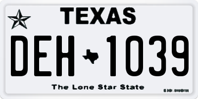 TX license plate DEH1039