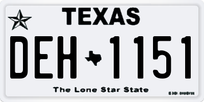 TX license plate DEH1151
