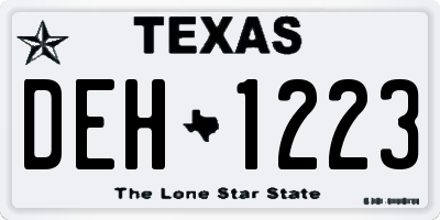 TX license plate DEH1223