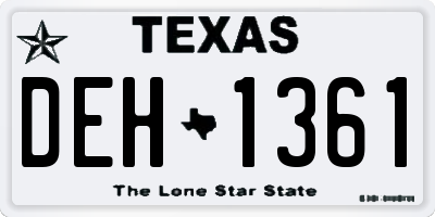 TX license plate DEH1361
