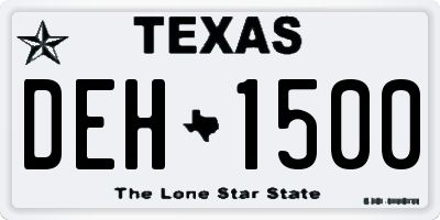 TX license plate DEH1500