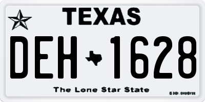 TX license plate DEH1628