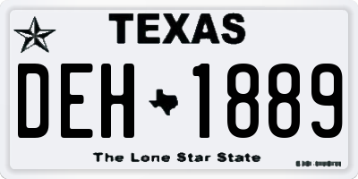 TX license plate DEH1889