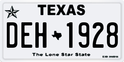TX license plate DEH1928
