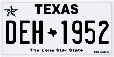 TX license plate DEH1952