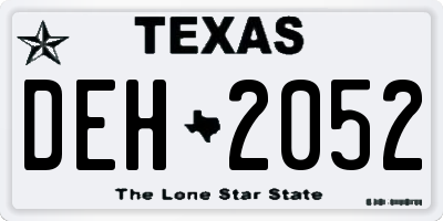 TX license plate DEH2052