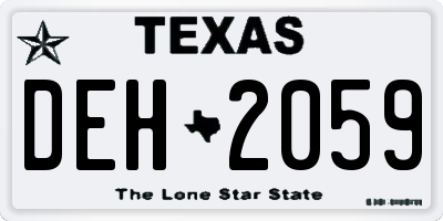 TX license plate DEH2059