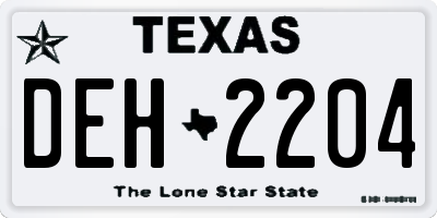 TX license plate DEH2204