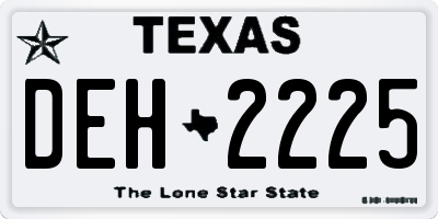 TX license plate DEH2225