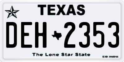 TX license plate DEH2353