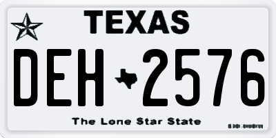 TX license plate DEH2576