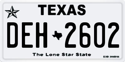 TX license plate DEH2602