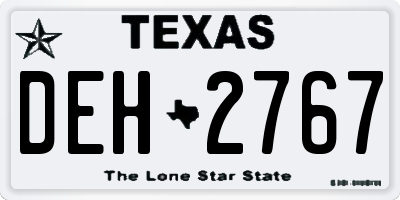 TX license plate DEH2767