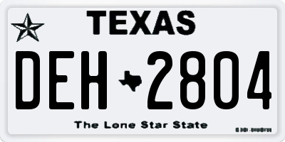 TX license plate DEH2804