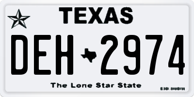 TX license plate DEH2974