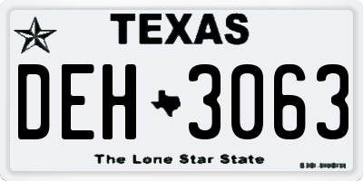 TX license plate DEH3063