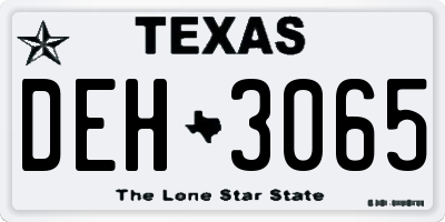 TX license plate DEH3065