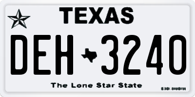 TX license plate DEH3240