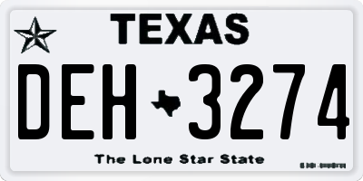 TX license plate DEH3274