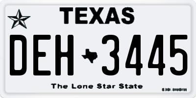 TX license plate DEH3445