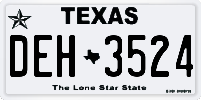 TX license plate DEH3524