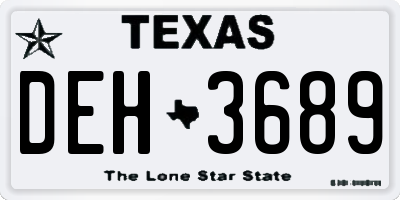 TX license plate DEH3689