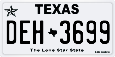 TX license plate DEH3699