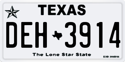 TX license plate DEH3914