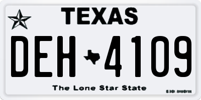 TX license plate DEH4109