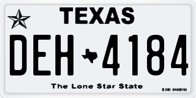 TX license plate DEH4184